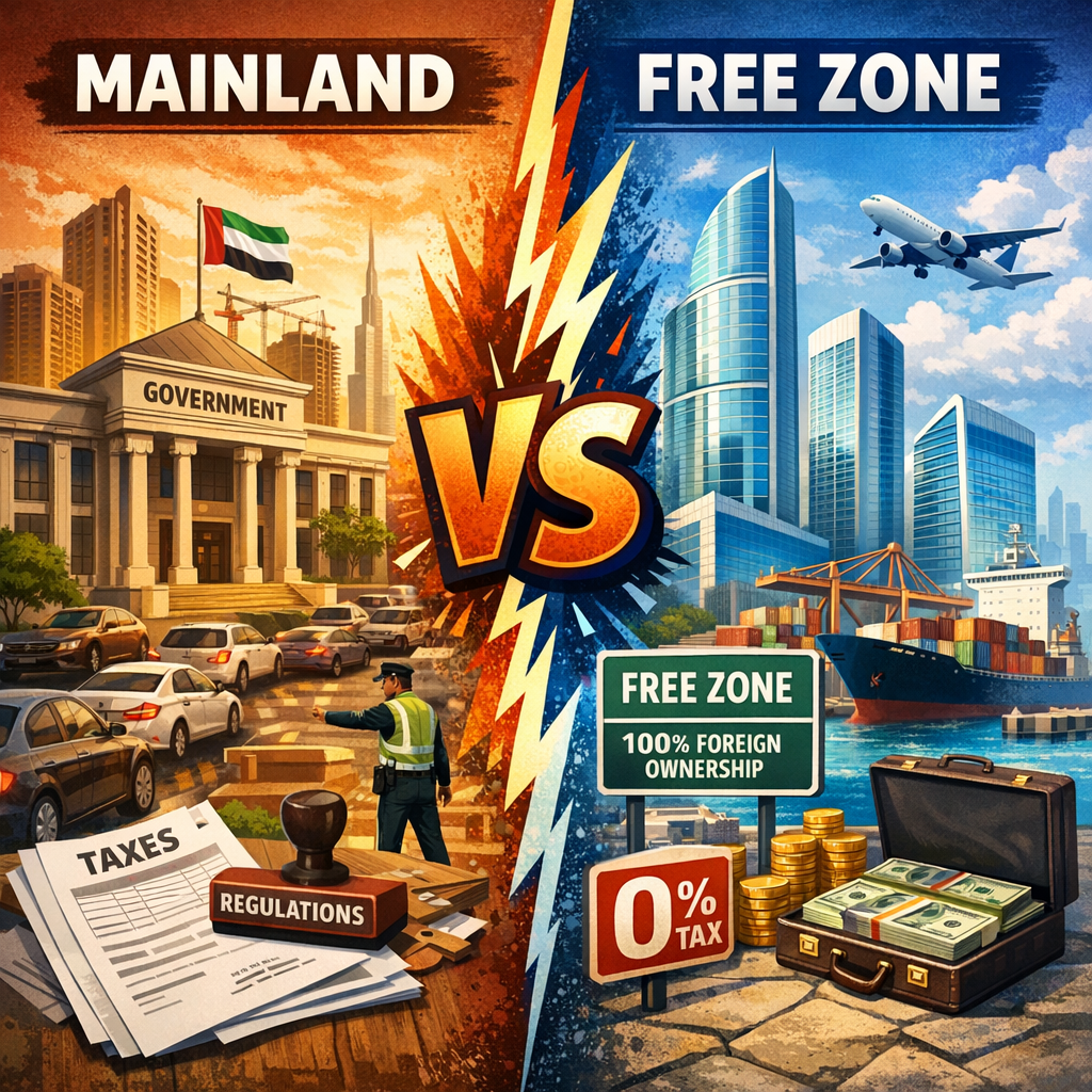 Mainland vs Free Zone: understanding the 100% ownership rules in the UAE