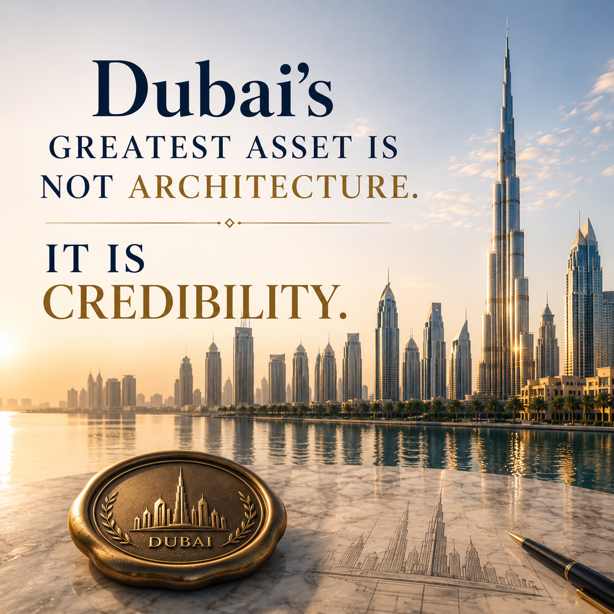 Dubai’s greatest asset is not architecture…it is credibility