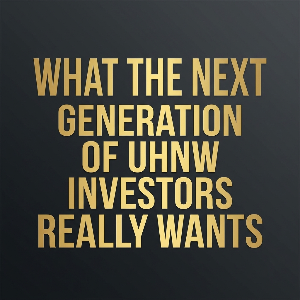 What the Next Generation of UHNW Investors Really Wants